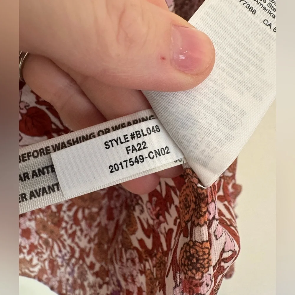 J. Crew Ruffle Crinkle Chiffon Top in Fête Floral Medium